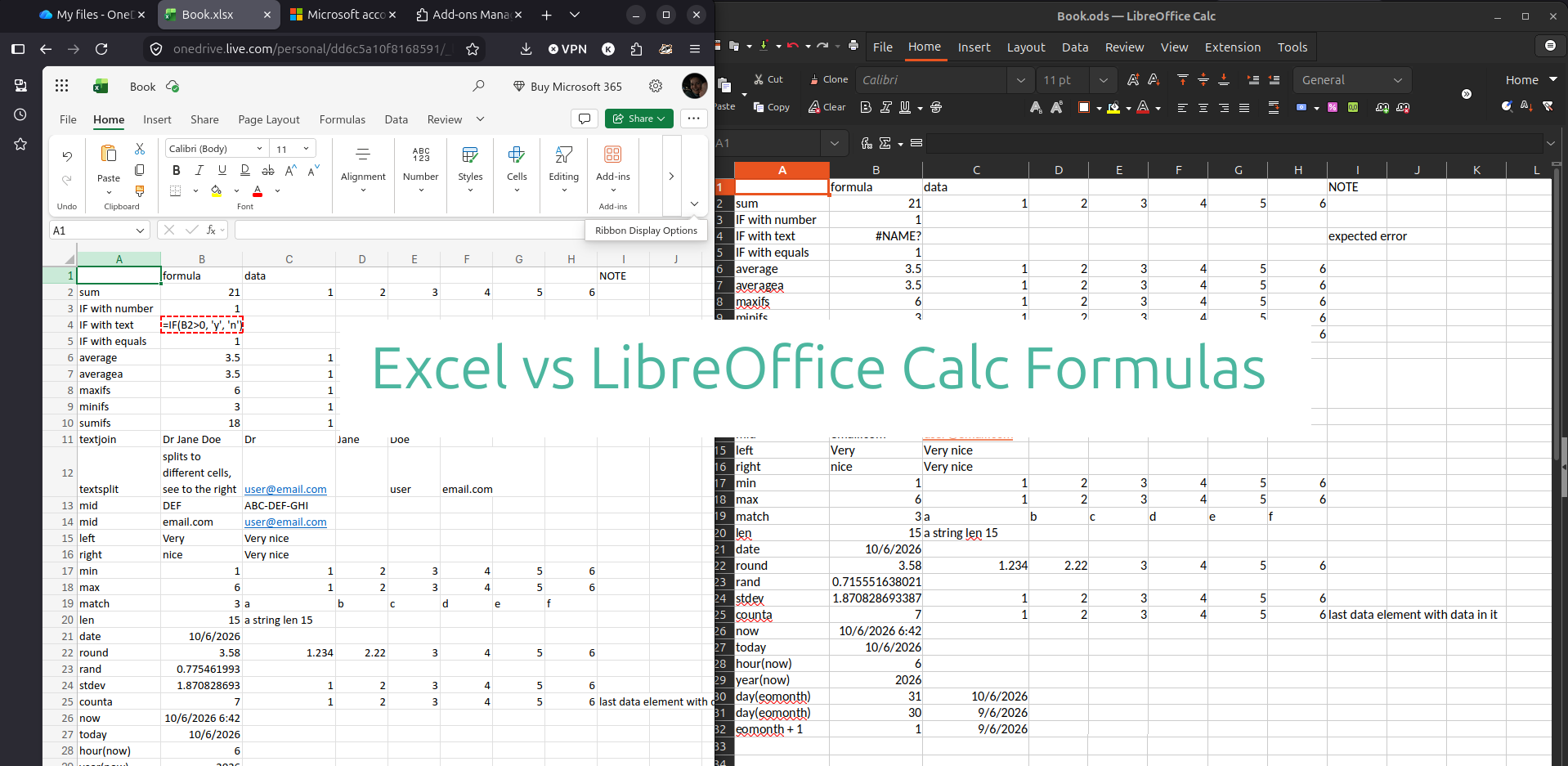 Alternative to Office: Microsoft Excel Formulas Using LibreOffice Calc